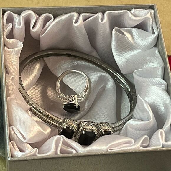 Black Tourmaline Ring 5 & Black Spinel Bracelet Bundle Set - Picture 14 of 16